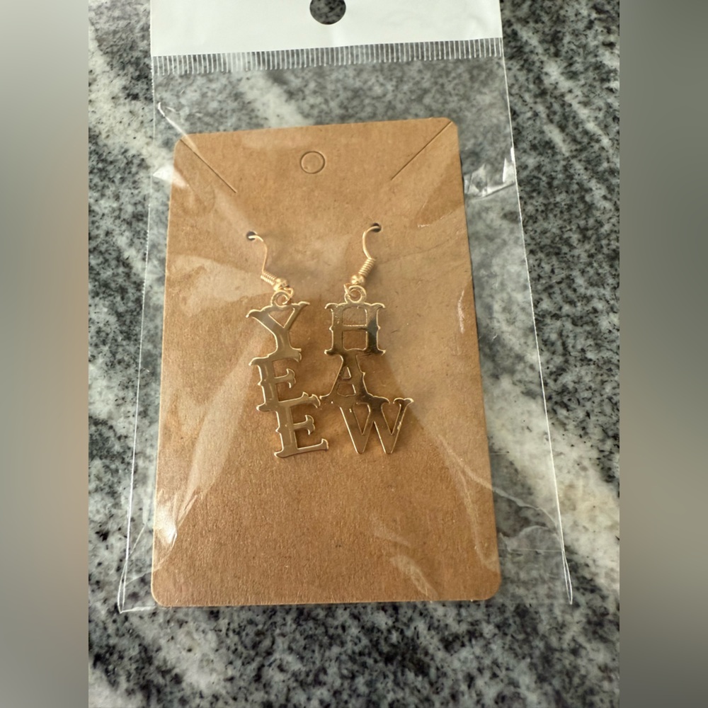 Yee Haw Cowgirl Western Gold Earrings